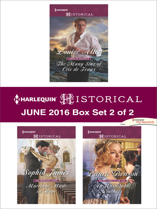 Title details for Harlequin Historical June 2016, Box Set 2 of 2 by Louise Allen - Wait list